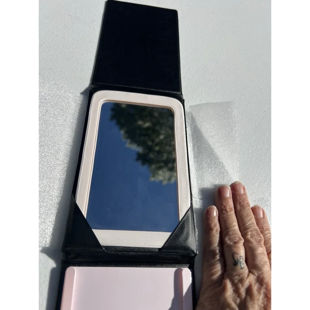 Mary Kay Black Folding Mirror with Clear Carrying Bag New